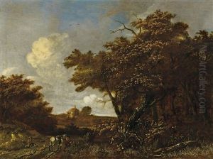 Landschaft Mit Jagern by Jacob Van Ruisdael