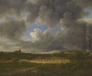 Landskap Med Slott Och Hovolmar Vid Havet by Jacob Van Ruisdael