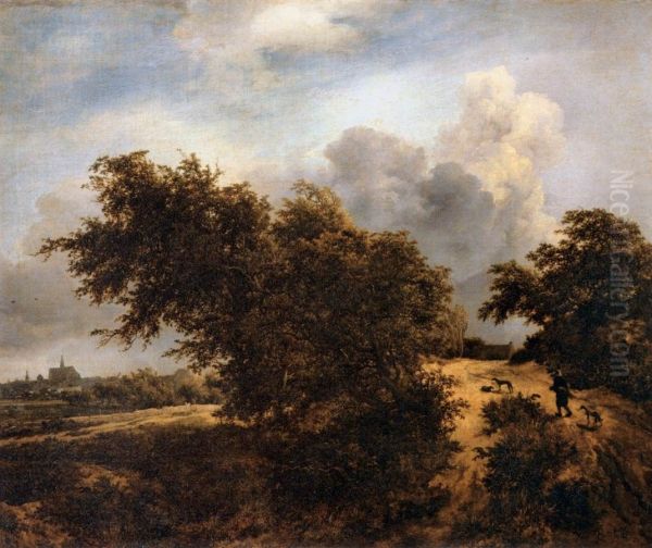 Pastoralt Landskap Med Vandrare - view 1