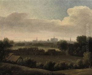 Panoramic Landscape With A View Of Haarlem With The St. Bavokerk In The Distance by Jacob Van Ruisdael