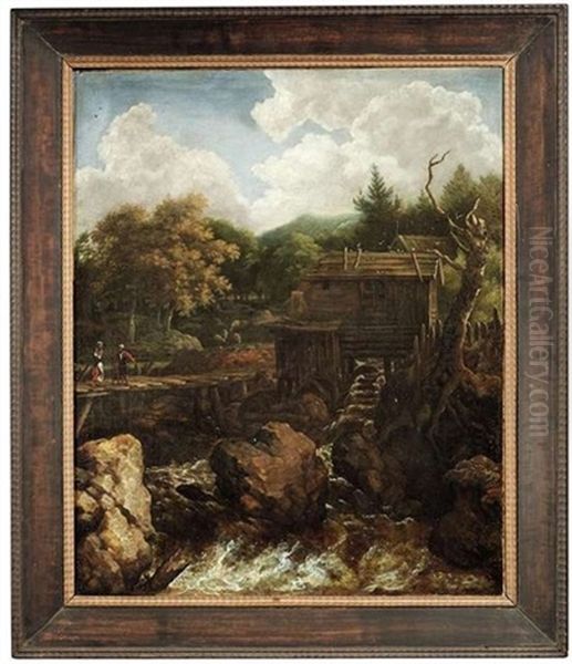 Fluslandschaft Mit Einer Sagemuhle - view 1