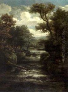 Riviere Avec Cascade Dans Un Paysage Rocheux by Jacob Van Ruisdael
