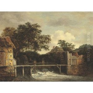 Two Water Mills And An Open Sluice by Jacob Van Ruisdael