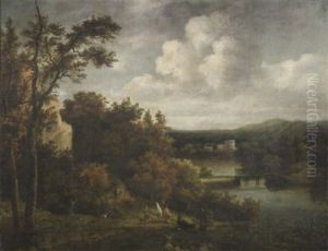 Idealisierende Fluslandschaft Mit Jagern Und Einem Vogelfanger
