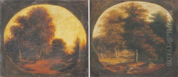 A Wooded River Landscape With An Angler In The Foreground - view 1