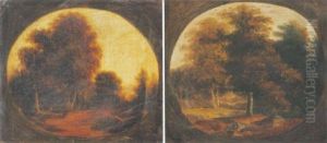 A Wooded River Landscape With An Angler In The Foreground by Jacob Van Ruisdael