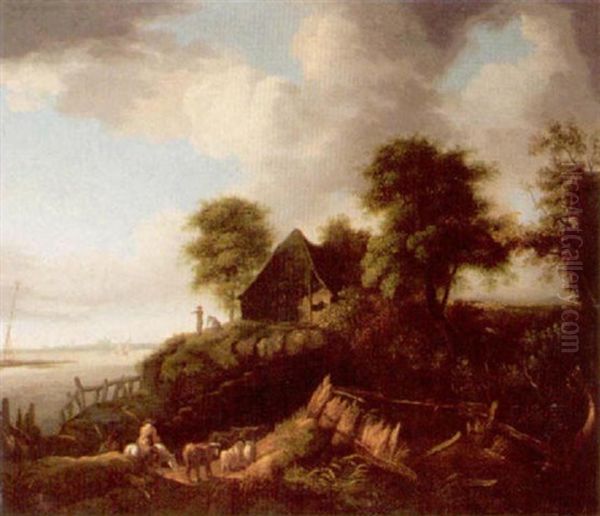 View Of Haarlem, With A Herdsman And His Animals In The Foreground - view 1