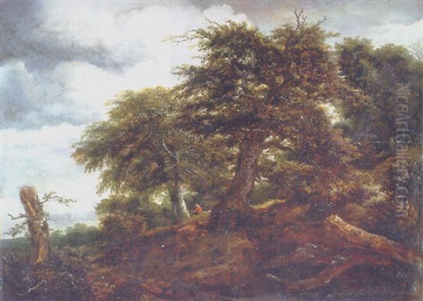 A Traveller At The Edge Of A Wood In The Dunes, On A Cloudy Day - view 1