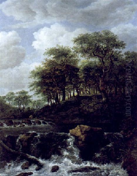 Waldlandschaft Mit Einem Sturzbach - view 1