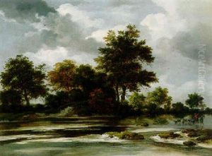 River Landscape With A Shepherd And His Flock by Jacob Van Ruisdael