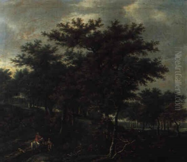 Waldlandschaft Mit Reiter Und Einem Bettler - view 1