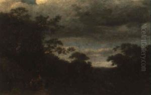 Wooded Landsacpe With A Man Resting With His Dogs by Jacob Van Ruisdael