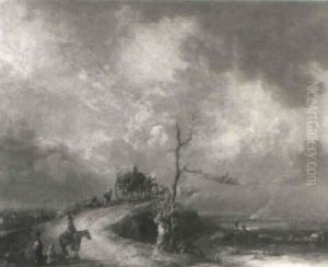 A Wooded Landscape With A Cottage On A River by Jacob Van Ruisdael