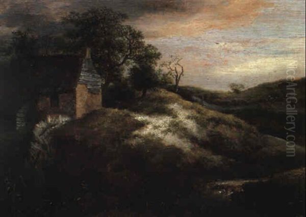 Dune Landscape With A Cottage And Waterfall - view 1