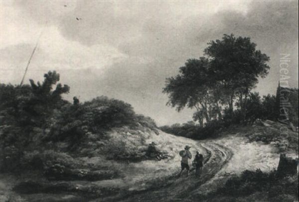 A Landscape With Figures On A Country Road - view 1