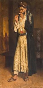 Portrait Eines Zigarette Rauchenden Jungen Mannes In Indischer Tracht (rajasthan?) Portrait Eines Zigarette Rauchenden Jungen Mannes In Indischer Tracht (rajasthan?)