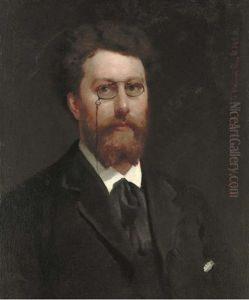 Portrait Of A Gentleman Wearing A Black Jacket And Spectacles