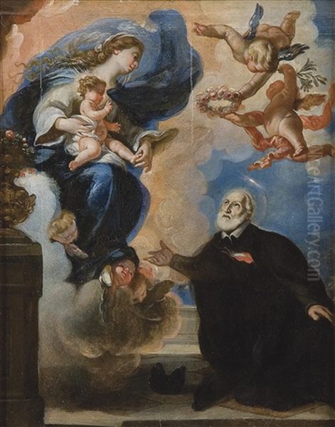 Aparicion De La Virgen Maria Con El Nino Jesus A San Felipe Neri, Fundador De La Congregacion Del Oratorio - view 1