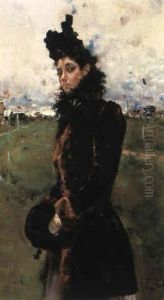 An Elegant Lady At The Races by Manuel Ruiz Guerrero