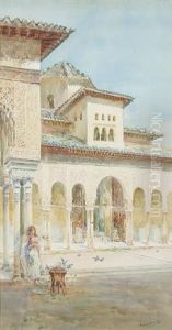 A Spanish Street Scene by Manuel Ruiz Sanchez Morales