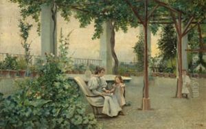 Escena En El Jardin by Manuel Ruiz Sanchez Morales