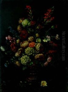 A Bouquet Of Summer Flowers In An Urn