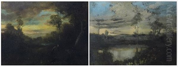 Landscapes At Sunset (2 Works) - view 1