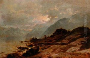 Figures Near The Rocky Shore Of A Fjord