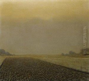 Winterly Field Landscape. 1952 by Herbert Bottger