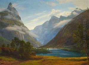 Norsk Bjerglandskab Med Fjelde