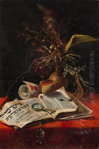 A Still Life With A Book Of Jewish Mysticism by Emil Rumpf