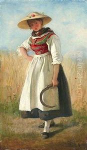 Junge Schnitterin Im Feld Junge Schnitterin Im Feld