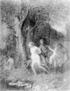 Nymphen Und Ein Faun by Franz Rumpler