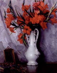 Still Life With Gladioli by Mikhail Rundaltsov