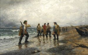 Fischer Am Strand by Julius Friedrich Ludwig Runge