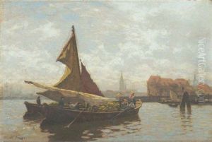 Gemusekahne Im Flensburger Hafen by Julius Friedrich Ludwig Runge