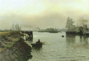 Fischerboote Im Hafen Von Ostende by Julius Friedrich Ludwig Runge