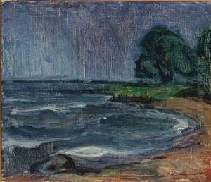 Coastal Scene From Helsingor, Denmark With An Upcoming Storm