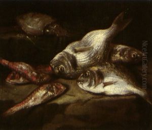 Natura Morta Di Pesci (+ Another; 2 Works) by Giovanni Battista Ruoppolo