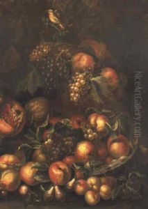 Bodegon De Frutas Con Pajarito by Giovanni Battista Ruoppolo