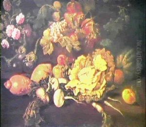 Nature Morte Aux Legumes, Fruits Et Fleurs by Giovanni Battista Ruoppolo