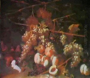 Tendrils Of Grapes, With Peaches And Funghi Tendrils Of Grapes, With Peaches And Funghi