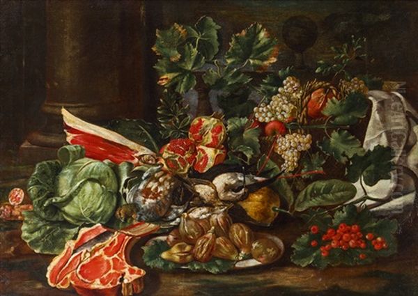 Stillleben Mit Obst, Vogeln Und Fleisch - view 1