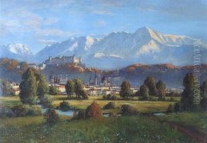 Salzburg Mit Untersberg Im Abendlicht by Michael Ruppe