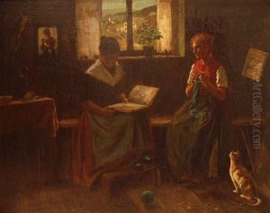Blick Aus Der Bauernstube by Otto von Ruppert