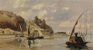 Fellachen Auf Einem Fluss by Otto von Ruppert