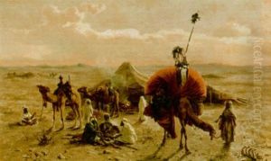 Arabs Camping In The Desert by Otto von Ruppert