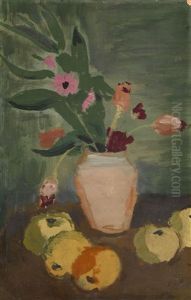 Still Life With Flowers And Apples