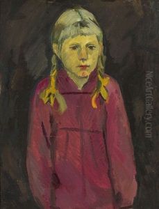 Girl With Plaits by Aleksander Isaakovich Rusakov
