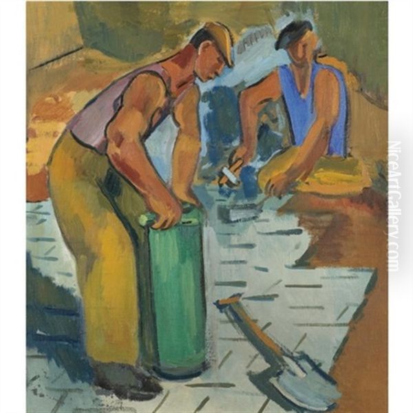 Street Workers (+ Still Life With Grapes And Apples, Verso) - view 1